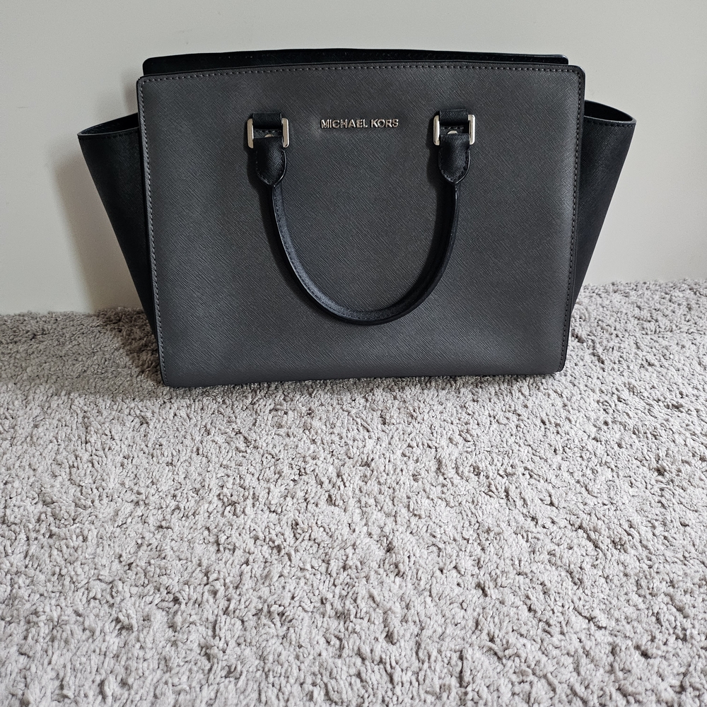Michael Kors Gray and Black Satchel